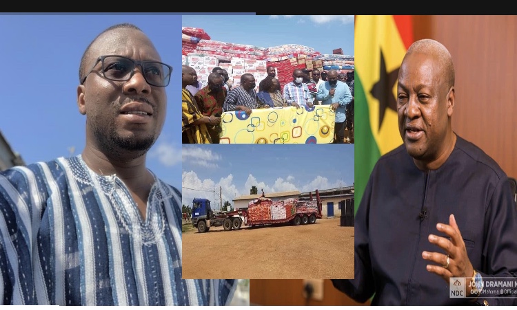 NPP’s Elikem Sewordor Chastised for Mocking Mahama’s Relief Item Donation.