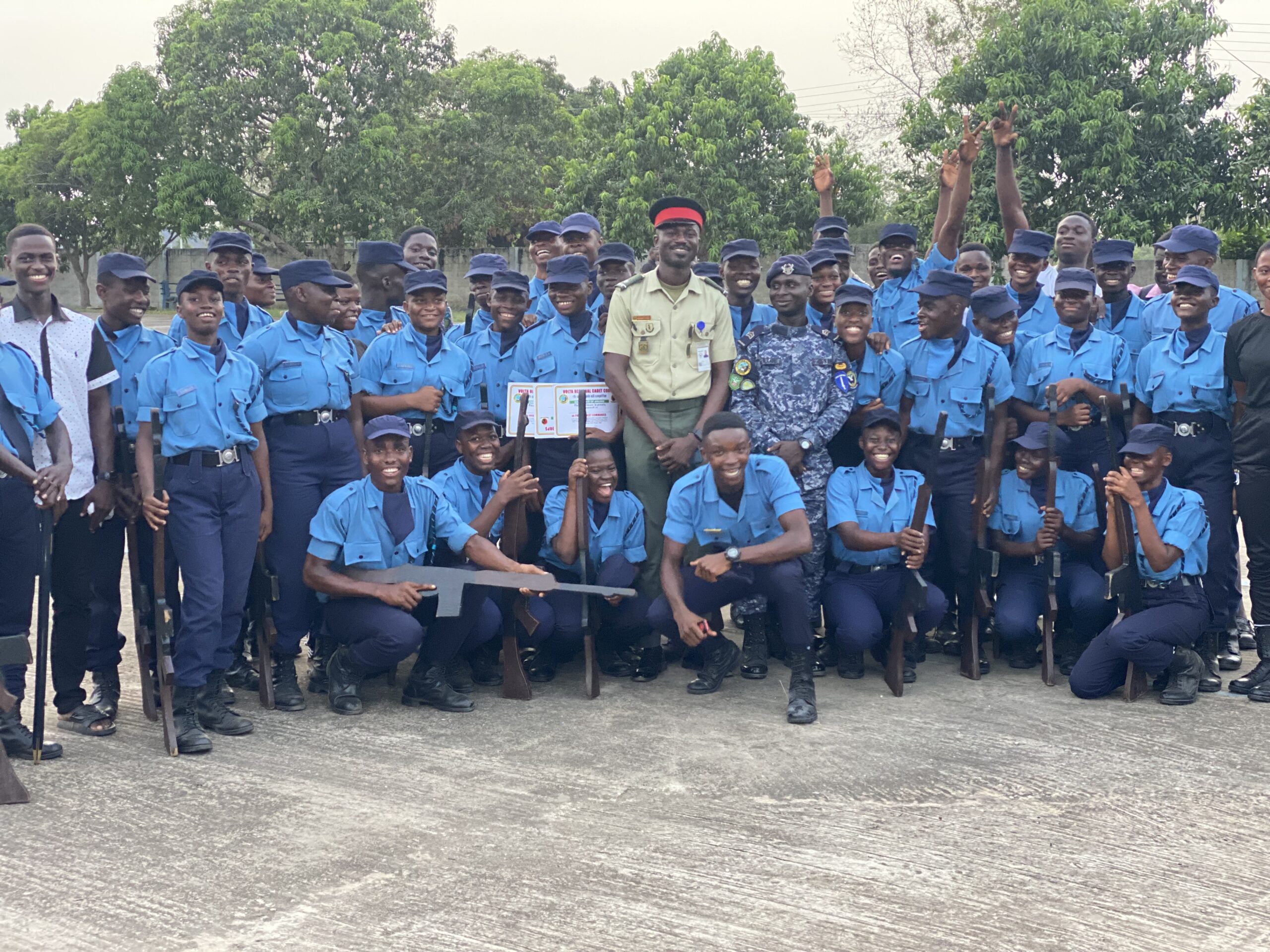 AGOSEC Customs Cadet Corps wins Volta Regional Drills Competition 2024. 